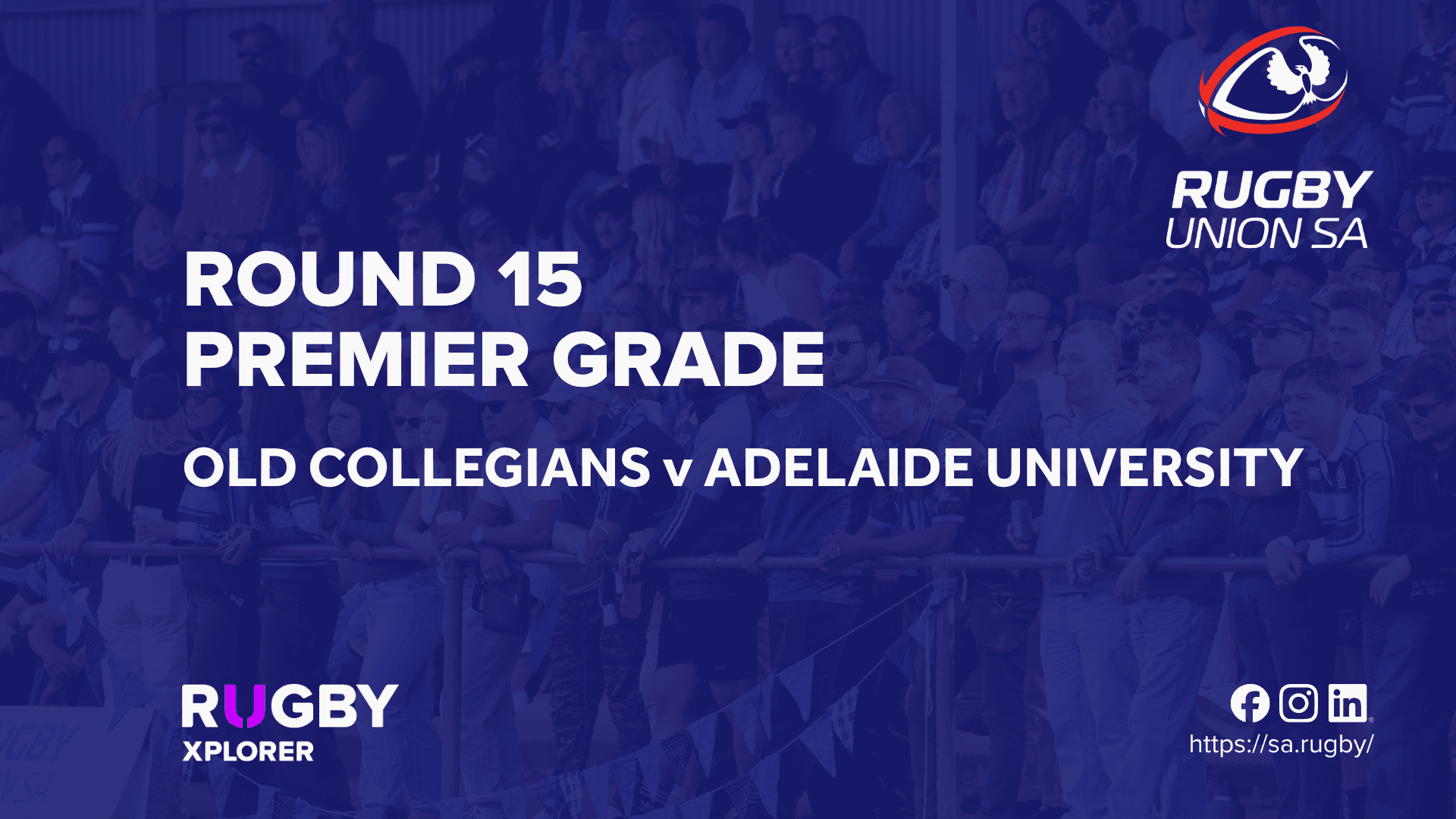 RugbySA Rd 15 Premier Old Collegians v Adelaide University