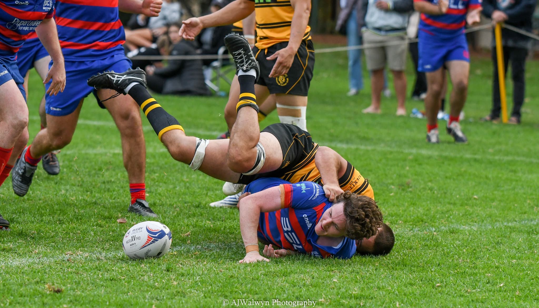 TRY TIME: Thomas Merrin scores in the 75th minute during Old Collegians' 27-25 win over Brighton in Round 1. Picture: AJ Walwyn Photography