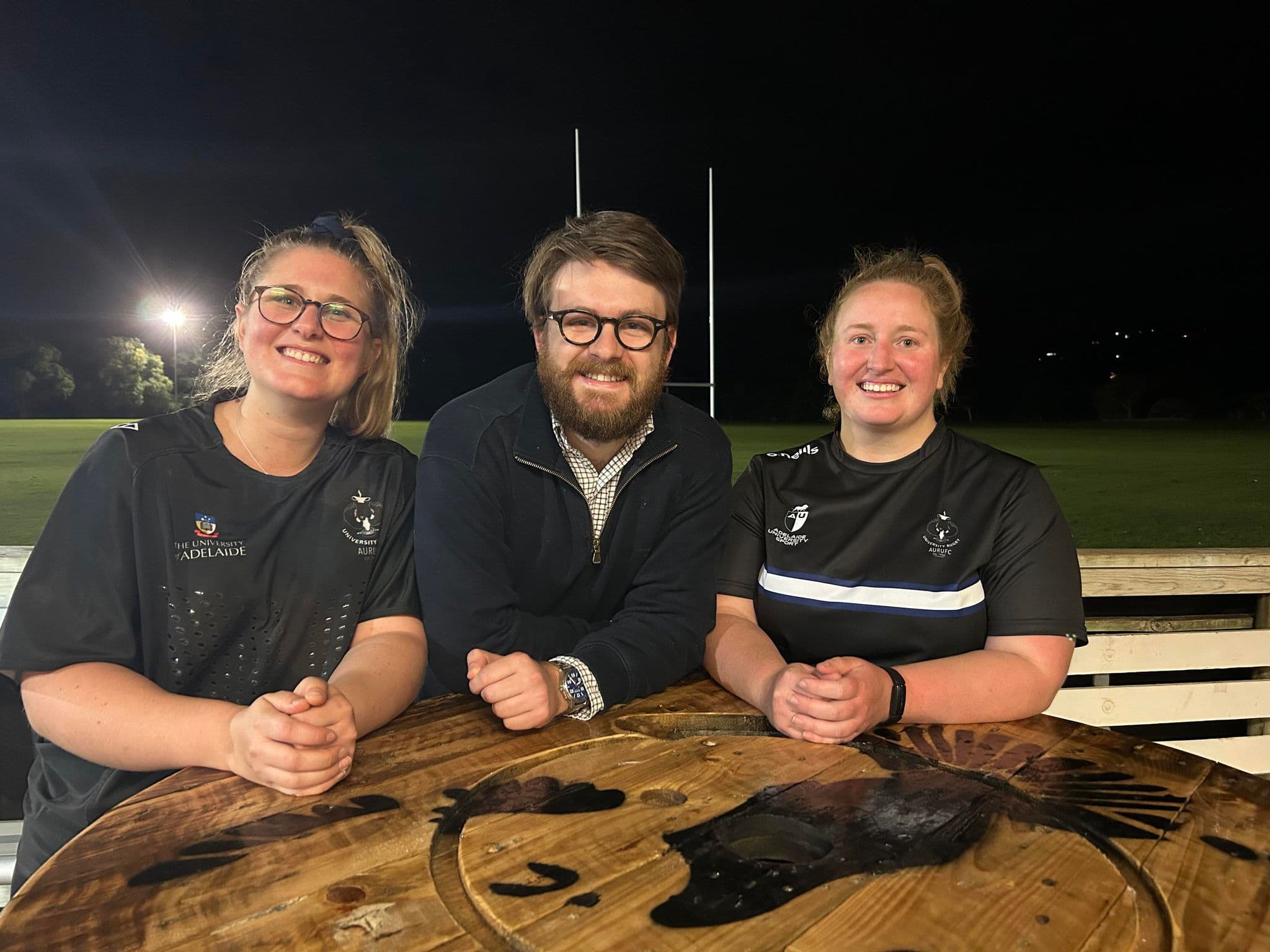 Adelaide University Volunteer Shona Swart, Gus Crouch & Sophia Costello