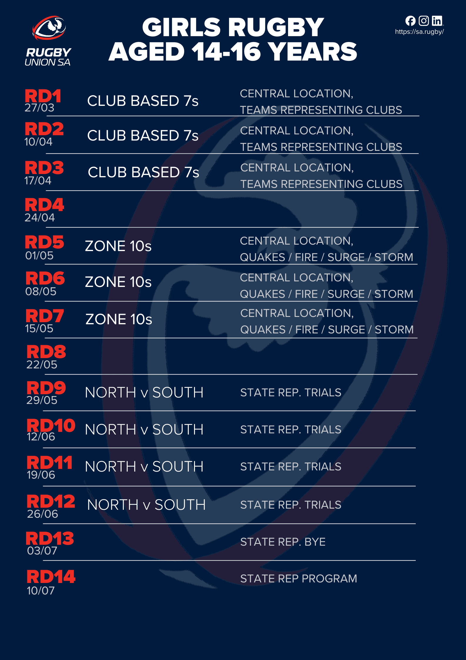 RugbySA 2026 Youth Girls Program