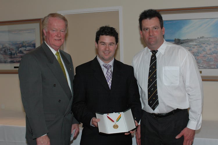 David Savage AM, Gareth Brown and Henry Dijksman (2005 Don Smith Medal Night)